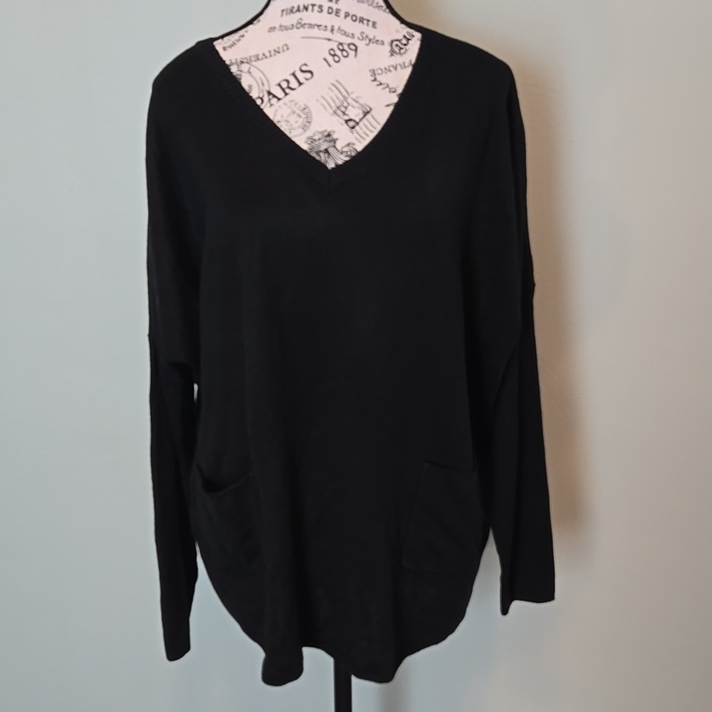 Black V-neck Sweater